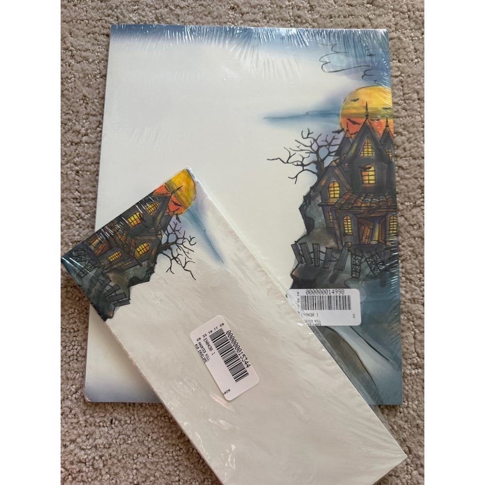 Vintage Halloween Stationary Letter Paper And Envelopes NEW Haunted House Invite